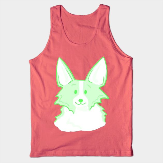 Super Cute Light Green Corgi Tank Top by KelseyLovelle